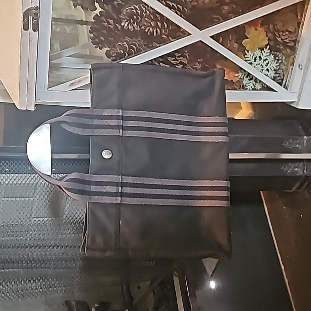 Hermès  Black Canvas Tote